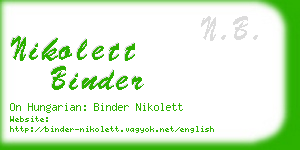 nikolett binder business card